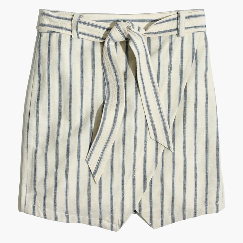 Madewell Portside Skirt in Ikat Stripe Faux Wrap Skirt